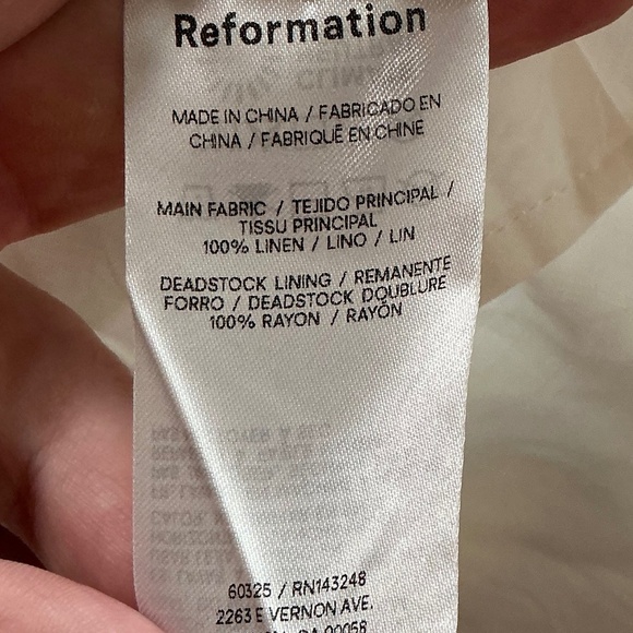 Reformation Monette Linen Midi Dress Blue White Floral 12 NWT - Picture 14 of 14